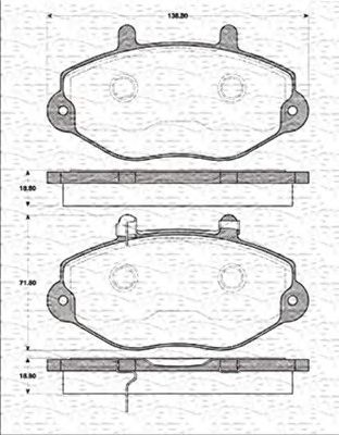 MAGNETI MARELLI 363702161193 -  Комплект тормозных колодок, дисковый тормоз